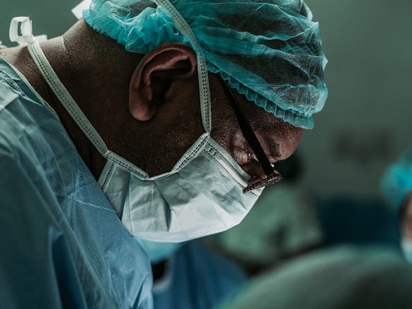 Surgeon Wearing Scrub Cap